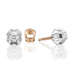 Серьги из комбинированного золота Platina с бриллиантом 02-5346-00-101-1111 фото
