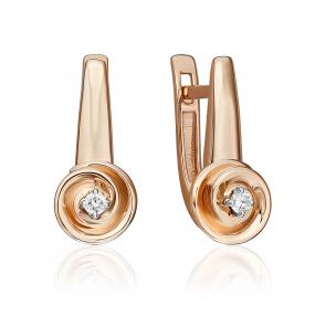 Серьги из комбинированного золота Platina с бриллиантом 02-5347-00-101-1111 фото
