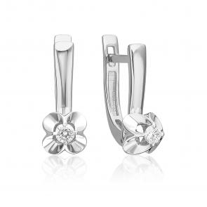 Серьги из белого золота Platina с бриллиантом 02-5349-00-101-1120 фото