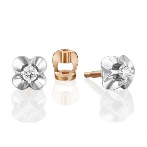 Серьги из комбинированного золота Platina с бриллиантом 02-5350-00-101-1111 фото