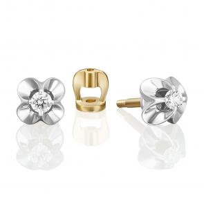 Серьги из комбинированного золота Platina с бриллиантом 02-5350-00-101-1121 фото