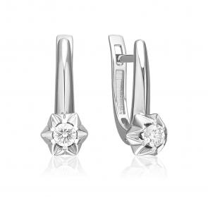 Серьги из белого золота Platina с бриллиантом 02-5351-00-101-1120 фото