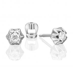 Серьги из белого золота Platina с бриллиантом 02-5352-00-101-1120 фото