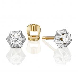 Серьги из комбинированного золота Platina с бриллиантом 02-5352-00-101-1121 фото