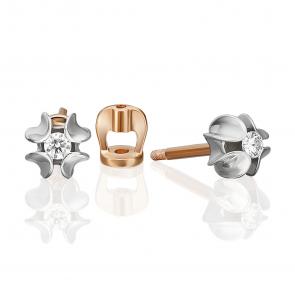 Серьги из комбинированного золота Platina с бриллиантом 02-5353-00-101-1111 фото