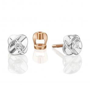 Серьги из комбинированного золота Platina с бриллиантом 02-5356-00-101-1111 фото