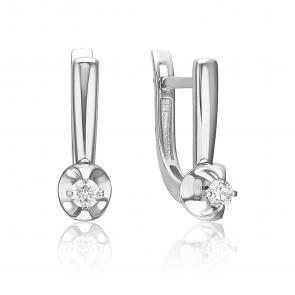 Серьги из белого золота Platina с бриллиантом 02-5357-00-101-1120 фото