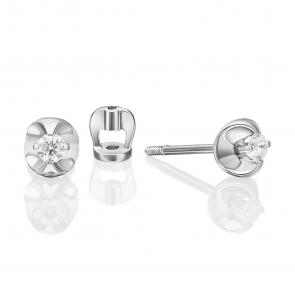 Серьги из белого золота Platina с бриллиантом 02-5358-00-101-1120 фото