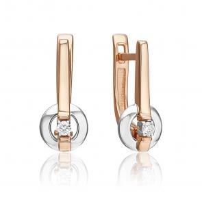 Серьги из комбинированного золота Platina с бриллиантом 02-5359-00-101-1111 фото