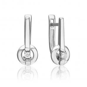 Серьги из белого золота Platina с бриллиантом 02-5359-00-101-1120 фото