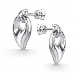 Серебряные серьги АЛЬКОР с бриллиантом 02-5359/000Б-00 фото