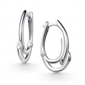 Серебряные серьги АЛЬКОР с бриллиантом 02-5360/000Б-00 фото