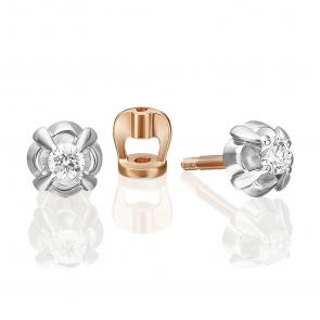 Серьги из комбинированного золота Platina с бриллиантом 02-5361-00-101-1111 фото