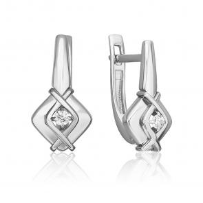 Серьги из белого золота Platina с бриллиантом 02-5362-00-101-1120 фото
