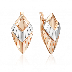 Серьги из комбинированного золота Platina 02-5385-00-000-1111 фото