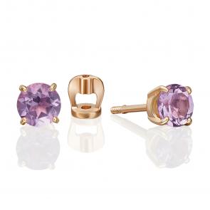 Золотые серьги Platina с аметистом 02-5387-00-203-1110 фото