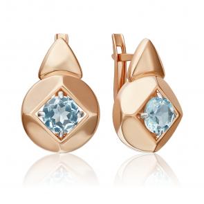 Золотые серьги Platina с топазом 02-5395-00-201-1110 фото