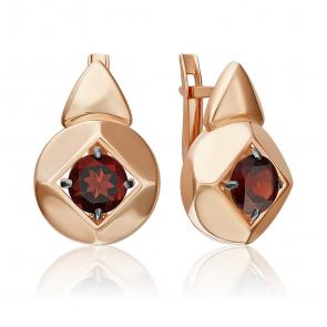 Золотые серьги Platina с гранатом 02-5395-00-204-1110 фото