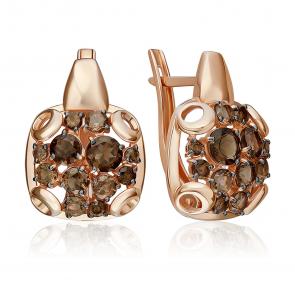 Золотые серьги Platina с кварцем 02-5397-00-202-1110 фото