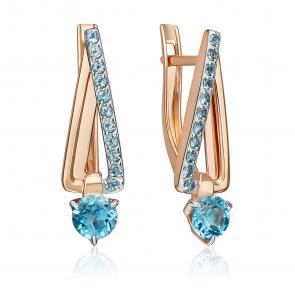 Золотые серьги Platina с топазом 02-5398-00-201-1110 фото