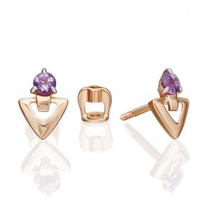 Золотые серьги Platina с аметистом 02-5399-00-203-1110 фото
