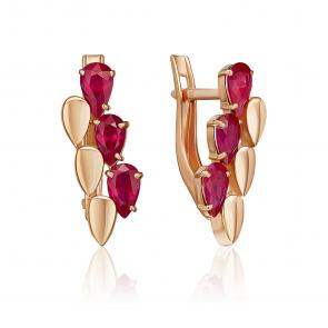 Золотые серьги Platina с рубином 02-5402-00-104-1110 фото