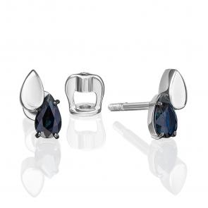 Серьги из белого золота Platina с сапфиром 02-5403-00-102-1120 фото
