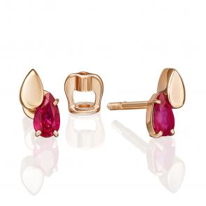Золотые серьги Platina с рубином 02-5403-00-104-1110 фото