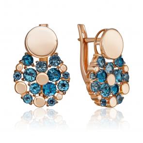 Золотые серьги Platina с топазом 02-5404-01-201-1110 фото