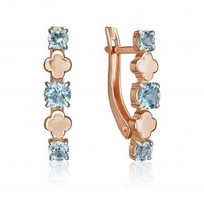 Золотые серьги Platina с топазом 02-5406-00-201-1110 фото