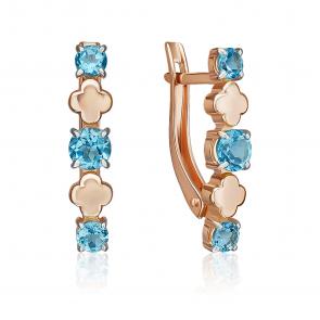 Золотые серьги Platina с топазом 02-5406-01-201-1110 фото