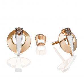 Золотые серьги Platina с кварцем 02-5412-00-202-1110 фото
