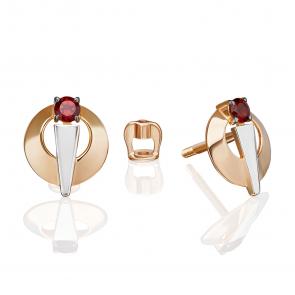 Золотые серьги Platina с гранатом 02-5412-00-204-1110 фото