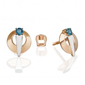 Золотые серьги Platina с топазом 02-5412-01-201-1110 фото