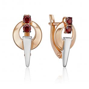 Серьги из комбинированного золота Platina с гранатом 02-5413-00-204-1111 фото