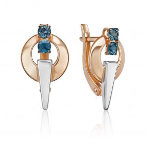 Серьги из комбинированного золота Platina с топазом 02-5413-01-201-1111 фото