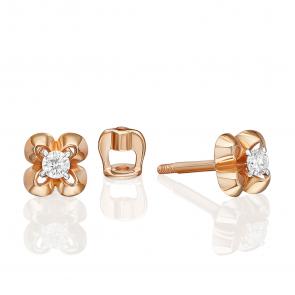 Золотые серьги Platina с бриллиантом 02-5415-00-101-1110 фото