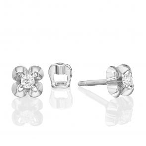 Серьги из белого золота Platina с бриллиантом 02-5415-00-101-1120 фото