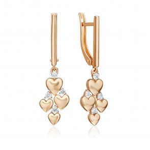 Золотые серьги Platina с фианитом 02-5416-00-401-1110 фото