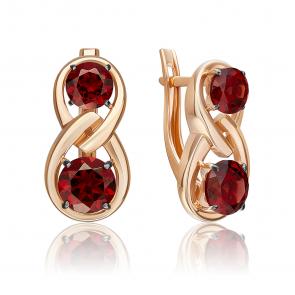 Золотые серьги Platina с гранатом 02-5420-00-204-1110 фото