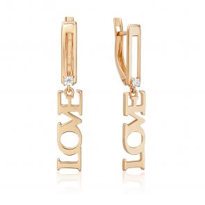 Золотые серьги Platina с фианитом 02-5426-00-401-1110 фото