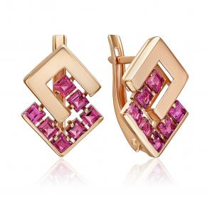Золотые серьги Platina с гранатом 02-5429-01-204-1110 фото