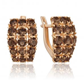 Золотые серьги Platina с кварцем 02-5430-00-202-1110 фото