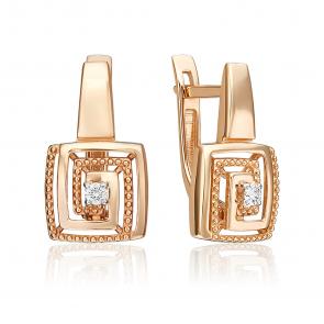 Золотые серьги Platina с бриллиантом 02-5436-00-101-1110 фото