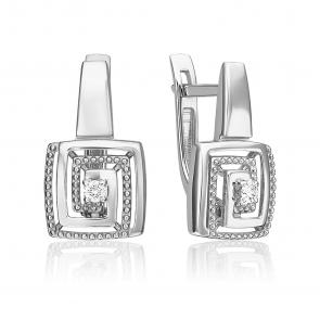 Серьги из белого золота Platina с бриллиантом 02-5436-00-101-1120 фото