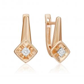 Серьги из комбинированного золота Platina с бриллиантом 02-5438-00-101-1111 фото
