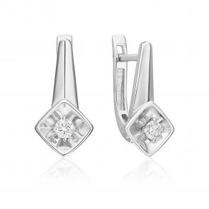 Серьги из белого золота Platina с бриллиантом 02-5438-00-101-1120 фото