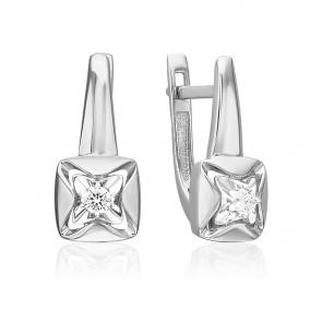 Серьги из белого золота Platina с бриллиантом 02-5439-00-101-1120 фото
