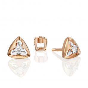 Золотые серьги Platina с бриллиантом 02-5441-00-101-1110 фото