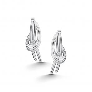 Серебряные серьги АЛЬКОР с бриллиантом 02-5442/000Б-00 фото